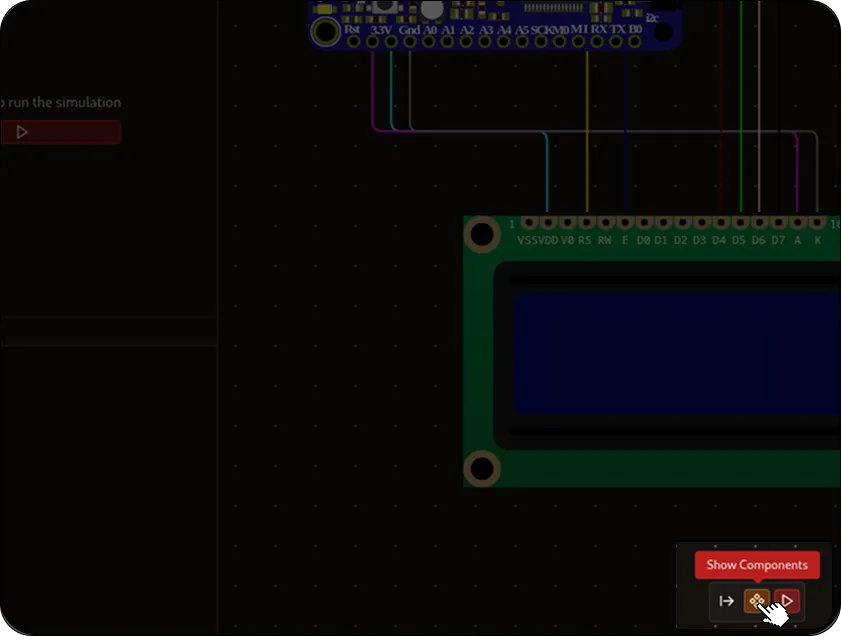 Indicator image for where is the component button